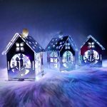 Karácsonyi házikó színes LED világítással