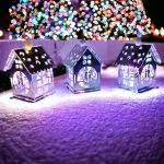 Karácsonyi házikó színes LED világítással