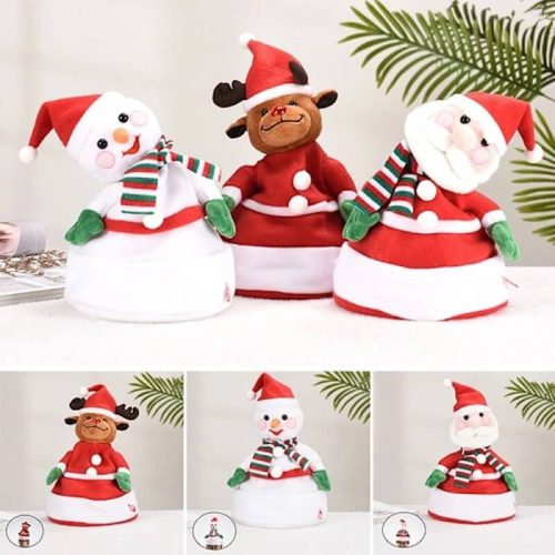 Elektromos karácsonyi sapka, éneklő táncoló mikulás rénszarvas hóember Led-es