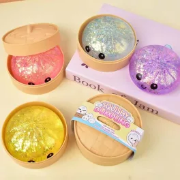 Gyúrmázható Glitteres lassan visszaalakuló Squishy Dumpling stresszoldó játék nagy