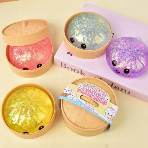 Gyúrmázható Glitteres lassan visszaalakuló Squishy Dumpling stresszoldó játék nagy
