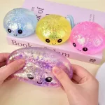 Gyúrmázható Glitteres lassan visszaalakuló Squishy Dumpling stresszoldó játék nagy