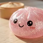 Gyúrmázható Glitteres lassan visszaalakuló Squishy Dumpling stresszoldó játék nagy