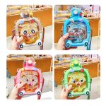 Maci formájú gyerek kulacs, matricákkal, nyakpánttal, 1 literes 