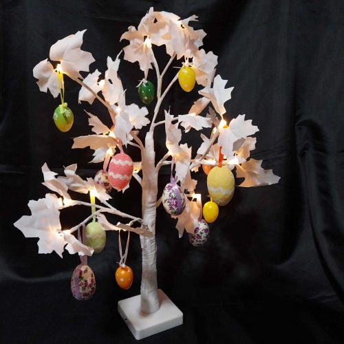 Világító, LED fa, tojásfa, dekoráció, juhar, 58cm