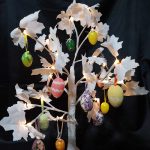 Világító, LED fa, tojásfa, dekoráció, juhar, 58cm