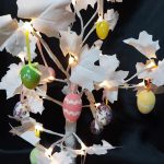 Világító, LED fa, tojásfa, dekoráció, juhar, 58cm