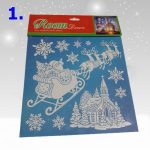 Glitteres, karácsonyi ablakmatrica, fólia 