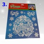 Glitteres, karácsonyi ablakmatrica, fólia 