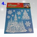 Glitteres, karácsonyi ablakmatrica, fólia 