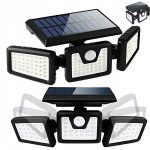 3 paneles, elforgatható, napelemes kültéri lámpa