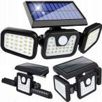 3 paneles, elforgatható, napelemes kültéri lámpa