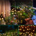 Napelemes kerti LED lámpa, 6 ágú díszvilágítás, világító állatfigurákkal, 2 db