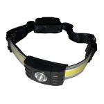 Újratölthető, állítható LED fejlámpa világító fejpánttal + hátsó figyelmeztető lámpa