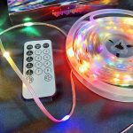 20 méteres RGB fényfűzér  beépített karácsonyi zenével, távirányítóval 