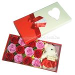 Szappan rózsa macival díszdobozban