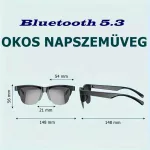 Bluetooth 5.3 okos napszemüveg – vezeték nélküli zene és telefonálás