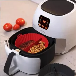   Dupla, osztott szilikon sütőedény Air Fryer , sütőforma meleglevegős fritőzhöz, sütéshez