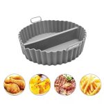 Dupla, osztott szilikon sütőedény Air Fryer , sütőforma meleglevegős fritőzhöz, sütéshez