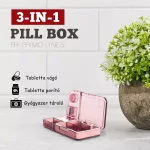 3in1 gyógyszertartó, porító, tabletta vágó, vitamin adagoló