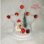 Világító, karácsonyi asztaldísz, hóember 