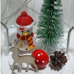 Világító, karácsonyi asztaldísz, hóember 