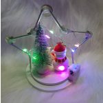 Világító, karácsonyi asztaldísz, hóember 