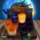 Halloween LED-es világító koponya alakú pohár szett 4 db