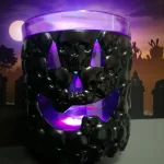 Halloween LED-es világító koponya alakú pohár szett 4 db