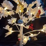 Világító LED fa, karácsonyi dekoráció juhar fa 58cm 