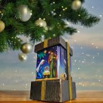 Karácsonyi mintás szalagos LED lámpások 