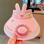 Gyerek napellenző sapka 3 fokozatú ventilátorral, USB újratölthető