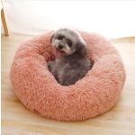 Nyugtató kutya , cicaágy, pihe puha szőrmés kutyafekhely, barna 