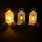 Karácsonyi lámpás, LED gyertya világítással