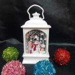 Karácsonyi lámpás, LED gyertya világítással