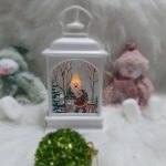 Karácsonyi lámpás, LED gyertya világítással