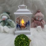 Karácsonyi lámpás, LED gyertya világítással