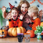 Halloween LED-es pohár szett, koponya alakú világító feles pohár 6 darab