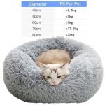 Nyugtató kutya , cicaágy, pihe puha szőrmés kutyafekhely, barna 