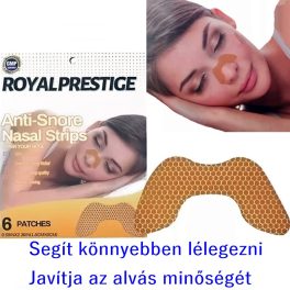   Horkolás elleni, légzéskönnyítő orrtapasz, RoyalPrestige 6 db