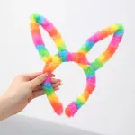 Világító szivárvány színű nyuszi fejpánt 