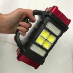 Multifunkciós, extra fényes, napelemes, hordozható lámpa és power bank HB-1678