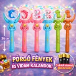 Forgó zenélő világító LED varázspálca