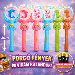 Forgó zenélő világító LED varázspálca