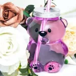 Cuki állatos italtartó szívószállal – Maci vagy Kacsa