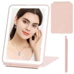 Kozmetikai sminktükör, LED-es, összecsukható, hordozható , USB-s 