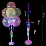 LED-es, világító lufi tartó állvány 70cm, 7db-os 