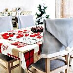 Székdekor, karácsonyi Mikulás sapka székhuzat, szürke