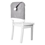 Székdekor, karácsonyi Mikulás sapka székhuzat, szürke