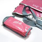 Yodo pelenkázótáska szett, rózsaszín-fehér pöttyös